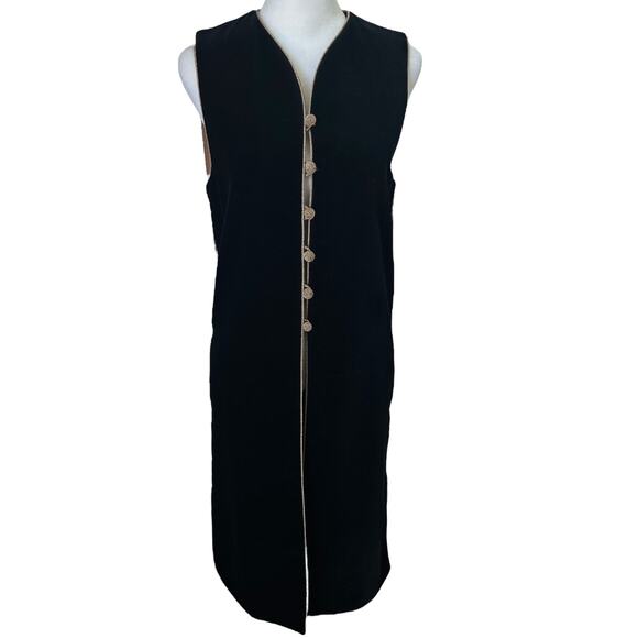 Saint Laurent Rare Russian Velvet Midi Vest Caftan Cotton FR 34 - Picture 1 of 16